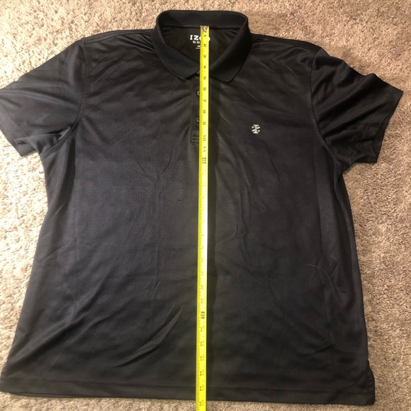 IZOD Golf Polo Mens Size XXL 2XL Work Dress Tennis Activewear Black Shirt - Picture 8 of 11